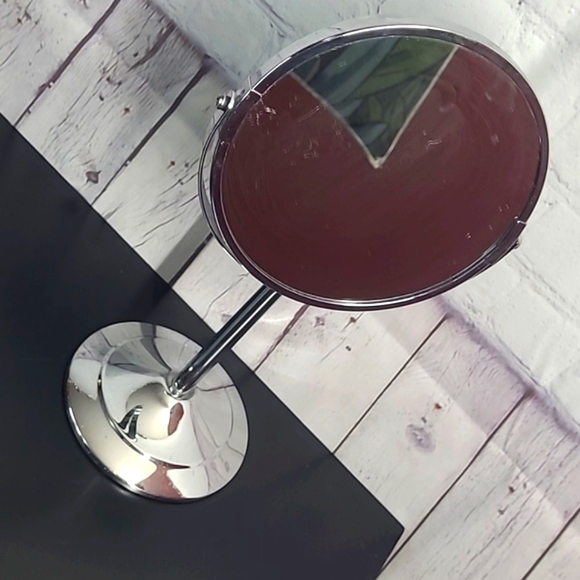 3X & Regular Beauty Magnifying Two-Sided Makeup Mirror Silver Tone 13 Inches - Picture 4 of 11